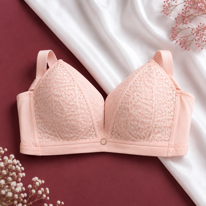 Peach Lace Bra
